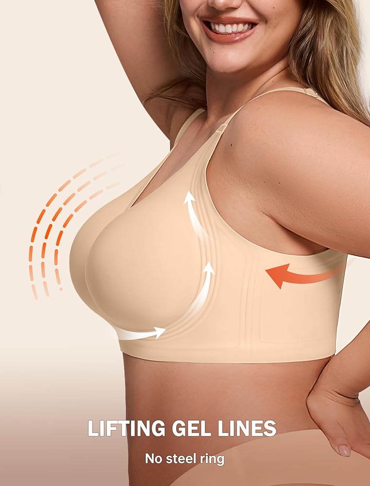 "Women’s Wireless Push Up Bra – Supportive, Seamless, Full Coverage, Plus