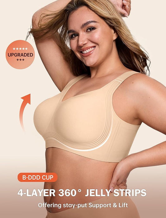 "Women’s Wireless Push Up Bra – Supportive, Seamless, Full Coverage, Plus
