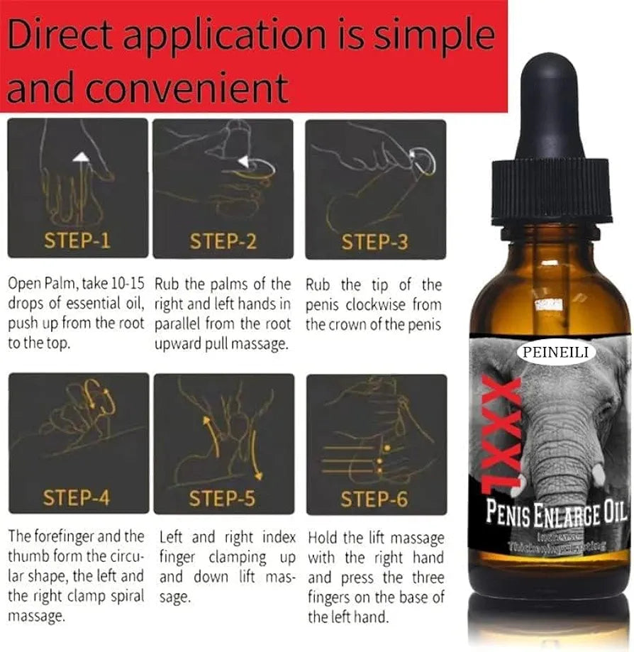 Men’s XXL Growth & Performance Massage Oil – Size & Strength Booster