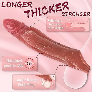 "Realistic Silicone Penis Sleeve Extender"