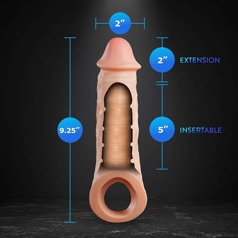 "Realistic Penis Extender Sleeve – 9.25 Inch"